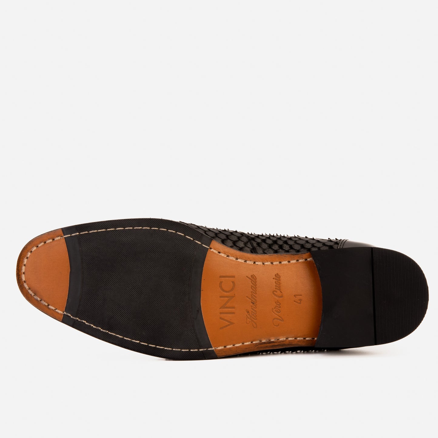 El zapato de vestir de cuero negro Monarch para hombre