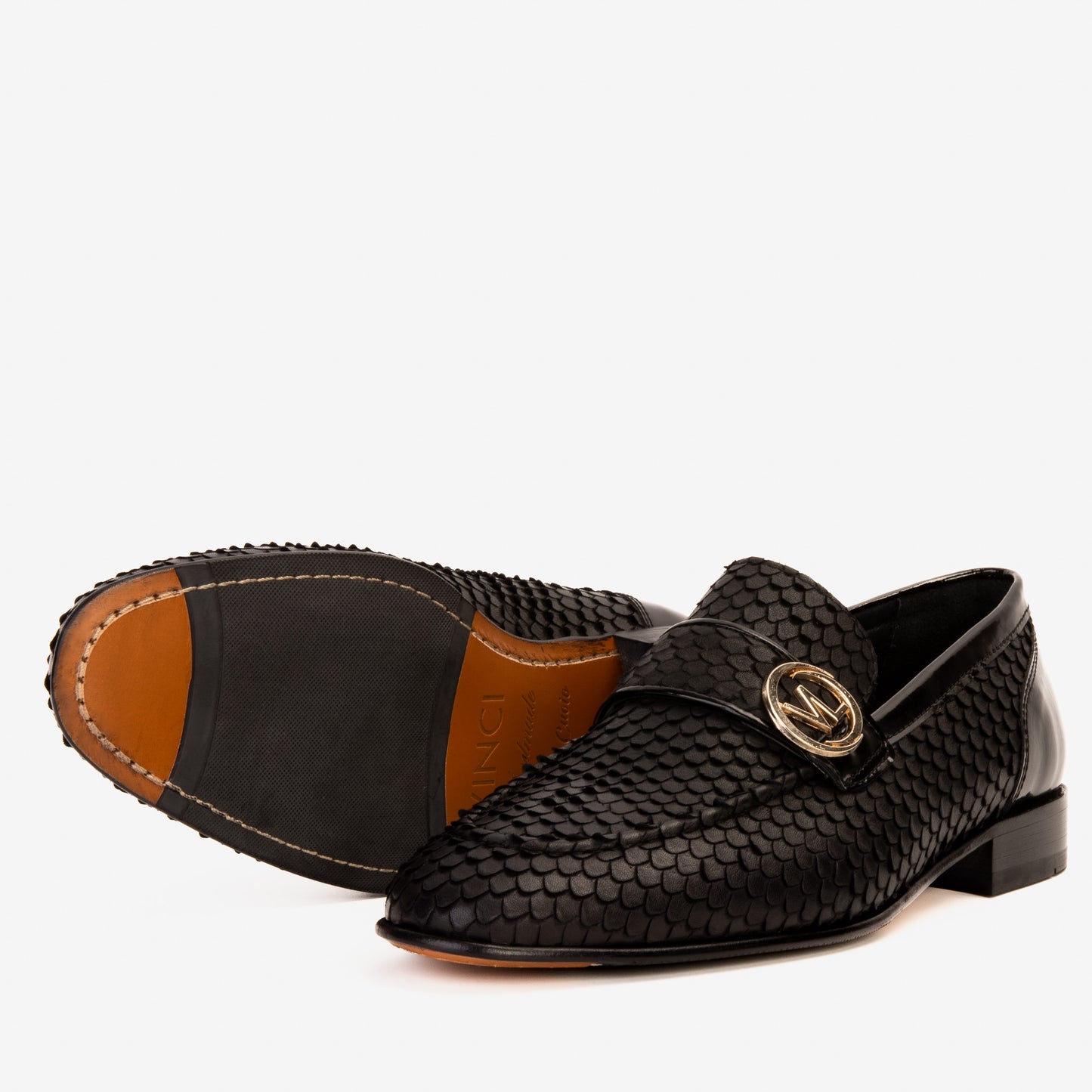 El zapato de vestir de cuero negro Monarch para hombre