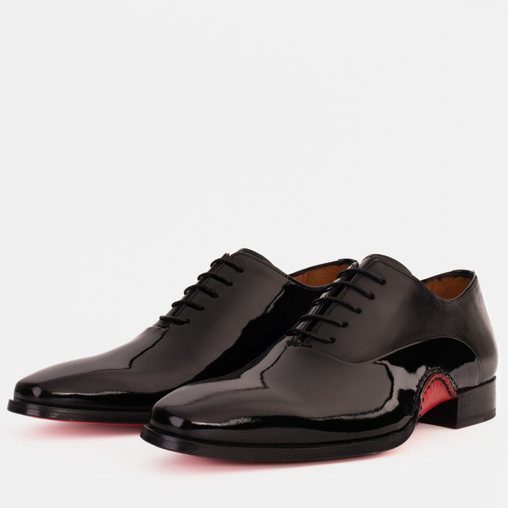 The Royal Hand Craft Black Patent Leather Plain Toe Oxford Shoe
