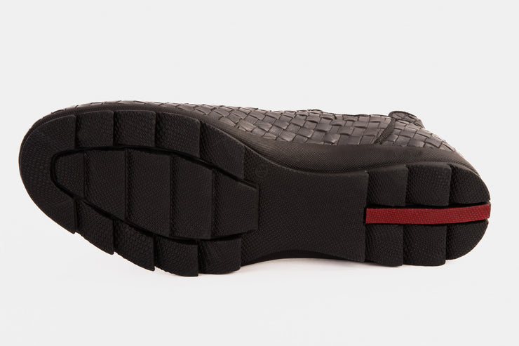 The Luxpre Grey Leather Handwoven Casual Chelsea Boot