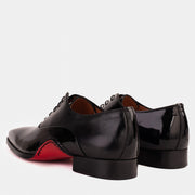 The Royal Hand Craft Black Patent Leather Plain Toe Oxford Shoe