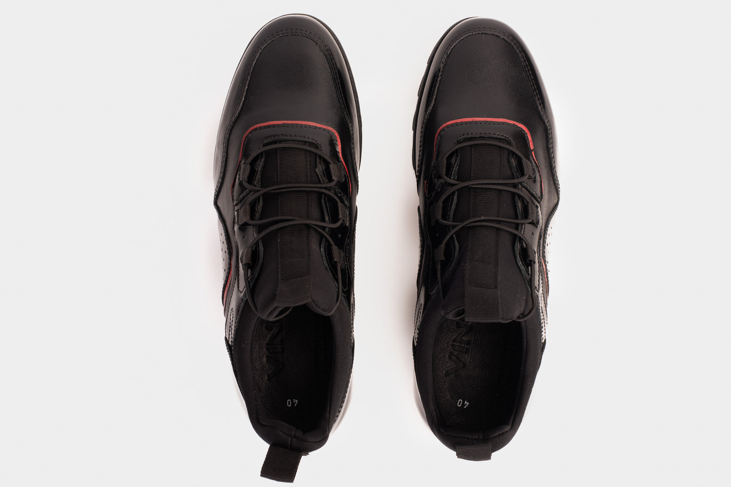 The Madrid Black & Red Leather Casual  Men Shoe