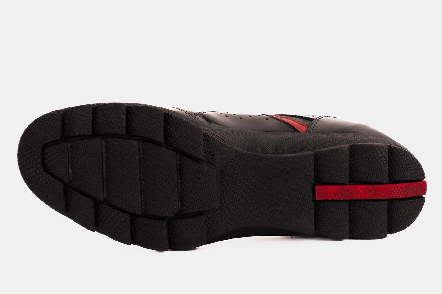 ¡Venta Final de los Zapatos Casual para Hombre Madrid de Cuero Negro y Rojo!