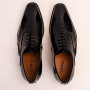 The Royal Hand Craft Black Patent Leather Plain Toe Oxford Shoe