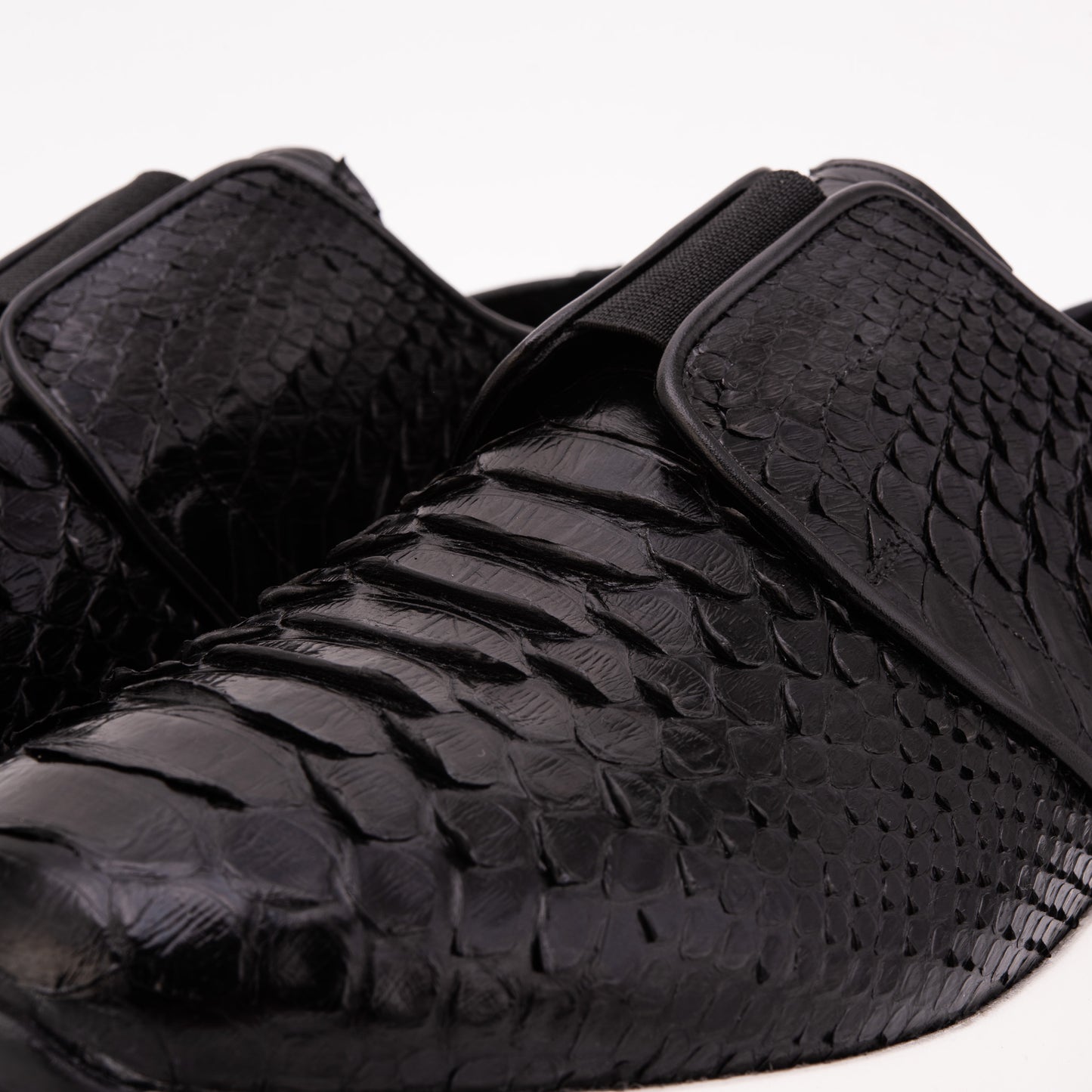 The Obsidian Black Python Leather Men Sneaker