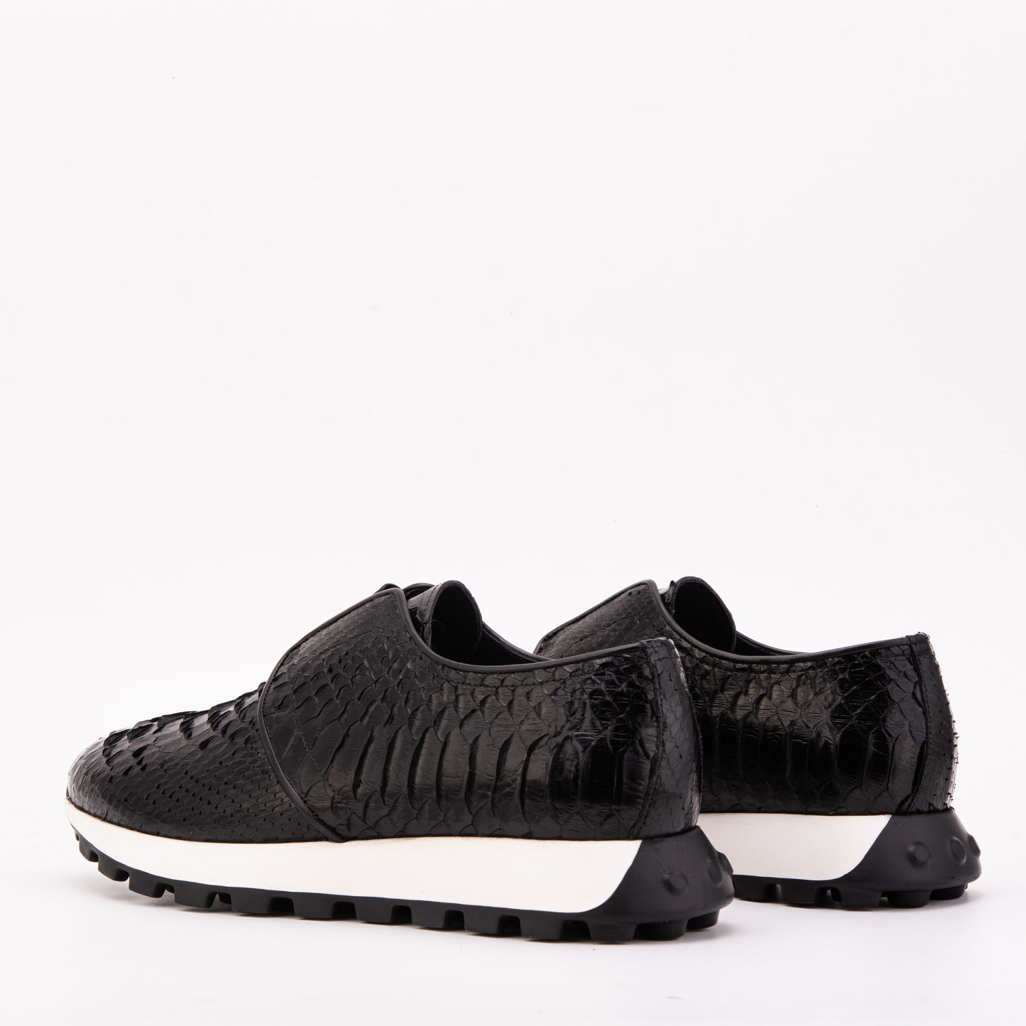 The Obsidian Black Python Leather Men Sneaker