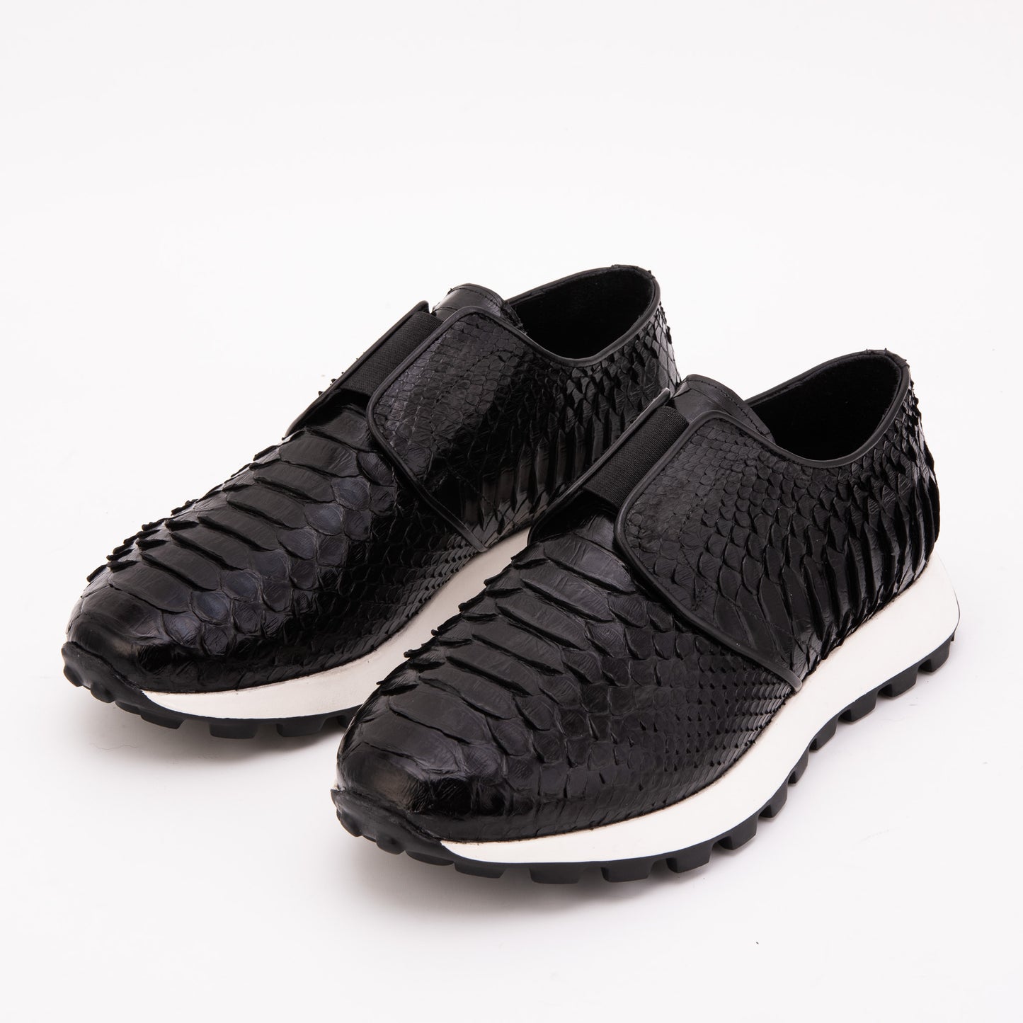 The Obsidian Black Python Leather Men Sneaker