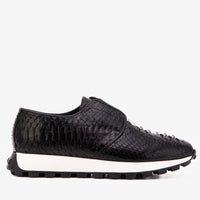 The Obsidian Black Python Leather Men Sneaker