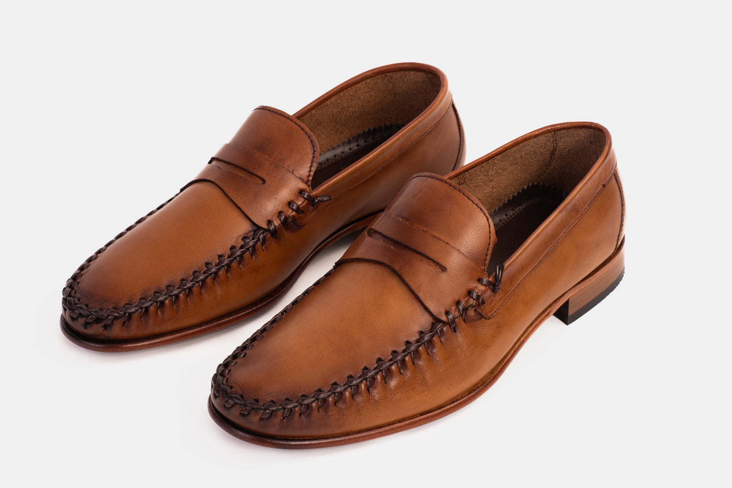 حذاء Eregli Tan Leather Penny Loafer للرجال