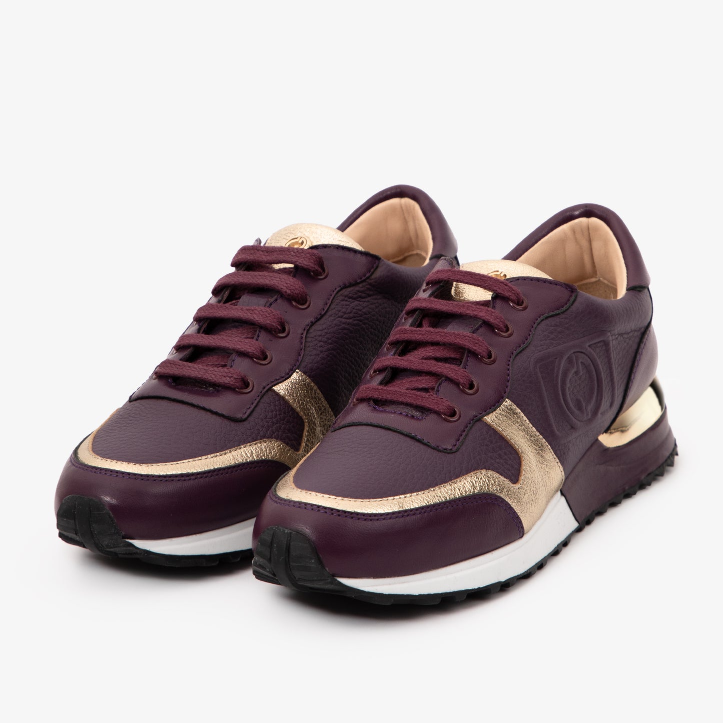 Zapatillas de piel moradas para mujer Masal
