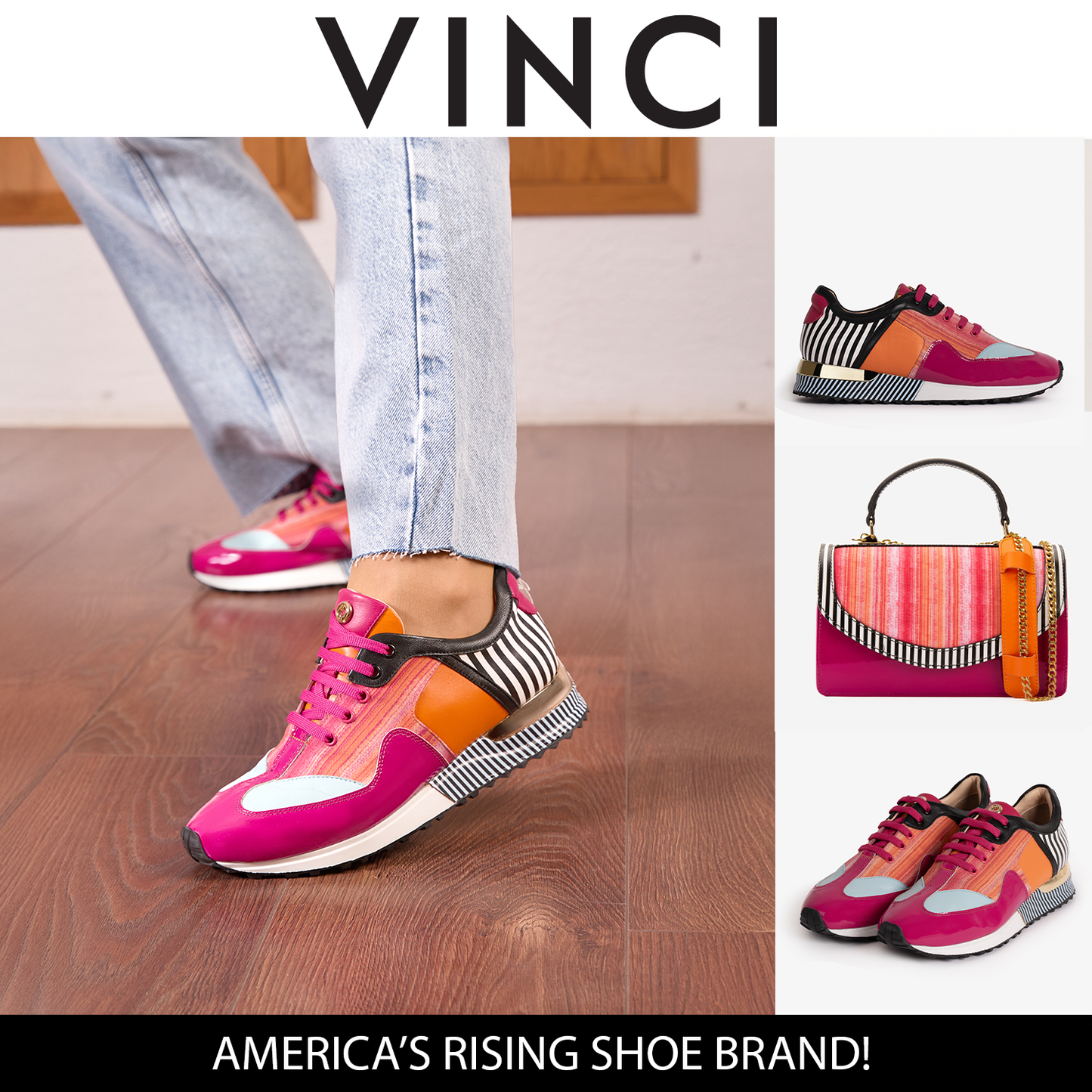 Zapatillas de mujer Santa Amaro multicolor fucsia