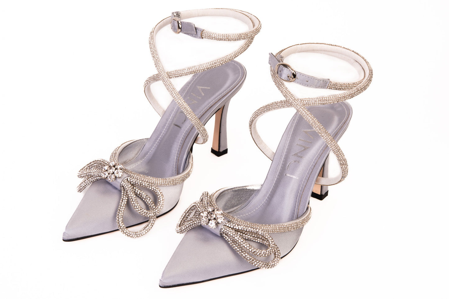 The Floransa Silver Leather Pointy Toe Ankle Strap WomenSandal Final Sale!