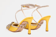 The Floransa Yellow Leather Pointy Toe Ankle Strap Sandal