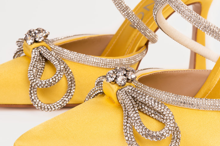 The Floransa Yellow Leather Pointy Toe Ankle Strap Sandal