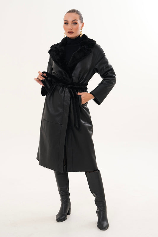 The Emilia Reversible Shearling Leather Women Coat