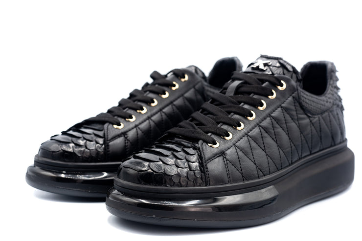 The Bald Black Snk Leather Sneaker Limited Edition
