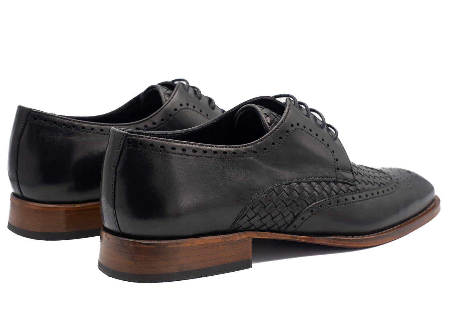 The Rover Black Leather Wingtip Semi Brogue Shoe Final Sale!