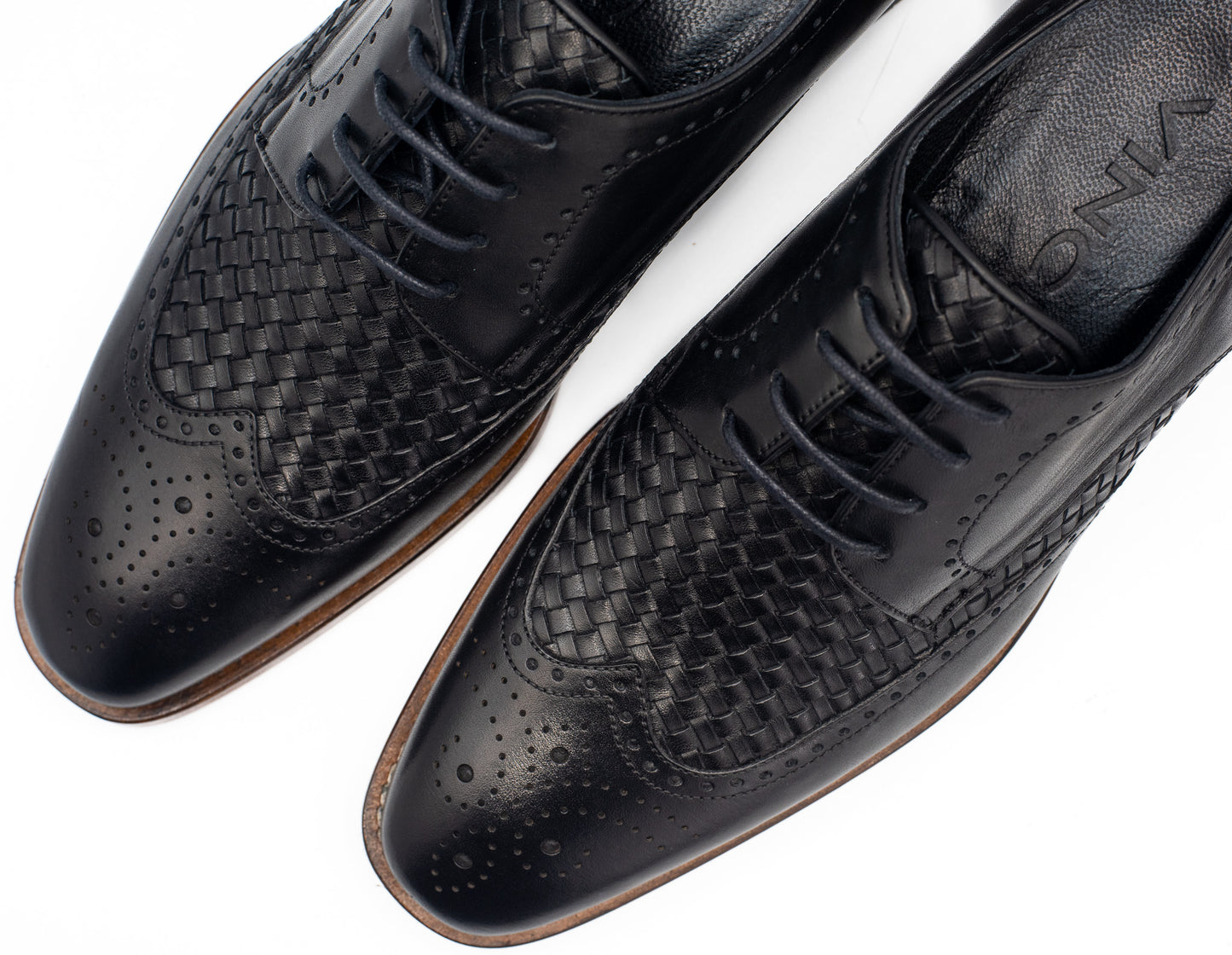 The Rover Black Leather Wingtip Semi Brogue Shoe Final Sale!