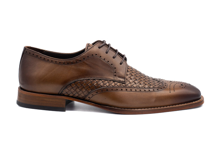 The Rover Brown Leather Wingtip Semi Brogue Shoe