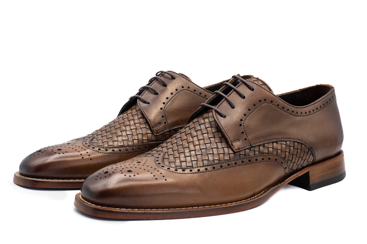 The Rover Brown Leather Wingtip Semi Brogue Shoe