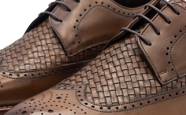 The Rover Brown Leather Wingtip Semi Brogue Shoe