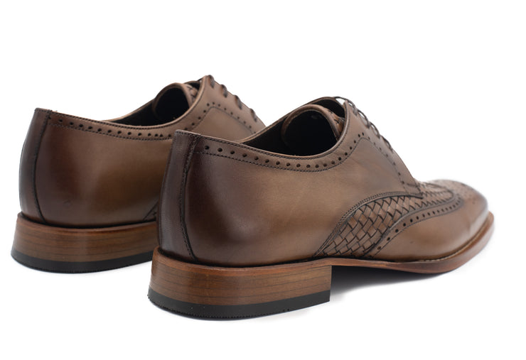 The Rover Brown Leather Wingtip Semi Brogue Shoe