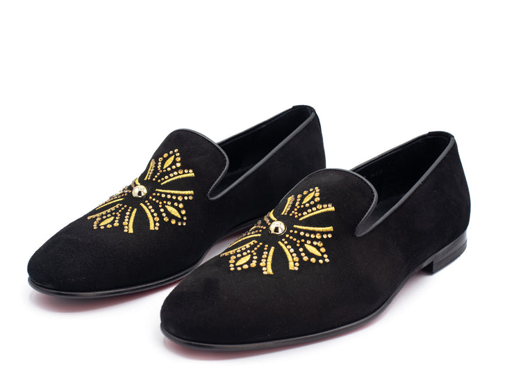 The Lazio Shoe Black Suede Slip-on Loafer