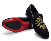 The Lazio Shoe Black Suede Slip-on Loafer