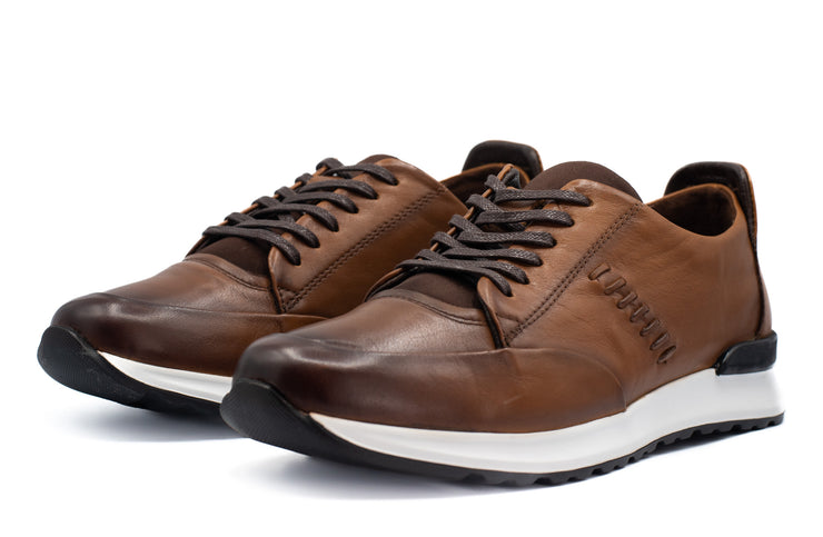  San Salvador Brown Leather Sneaker