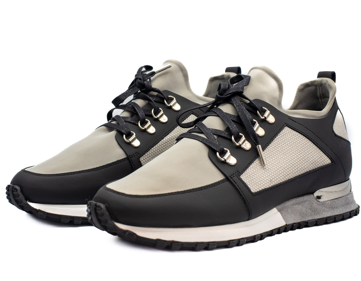 ¡Venta final de zapatillas de cuero gris Emir para hombre!