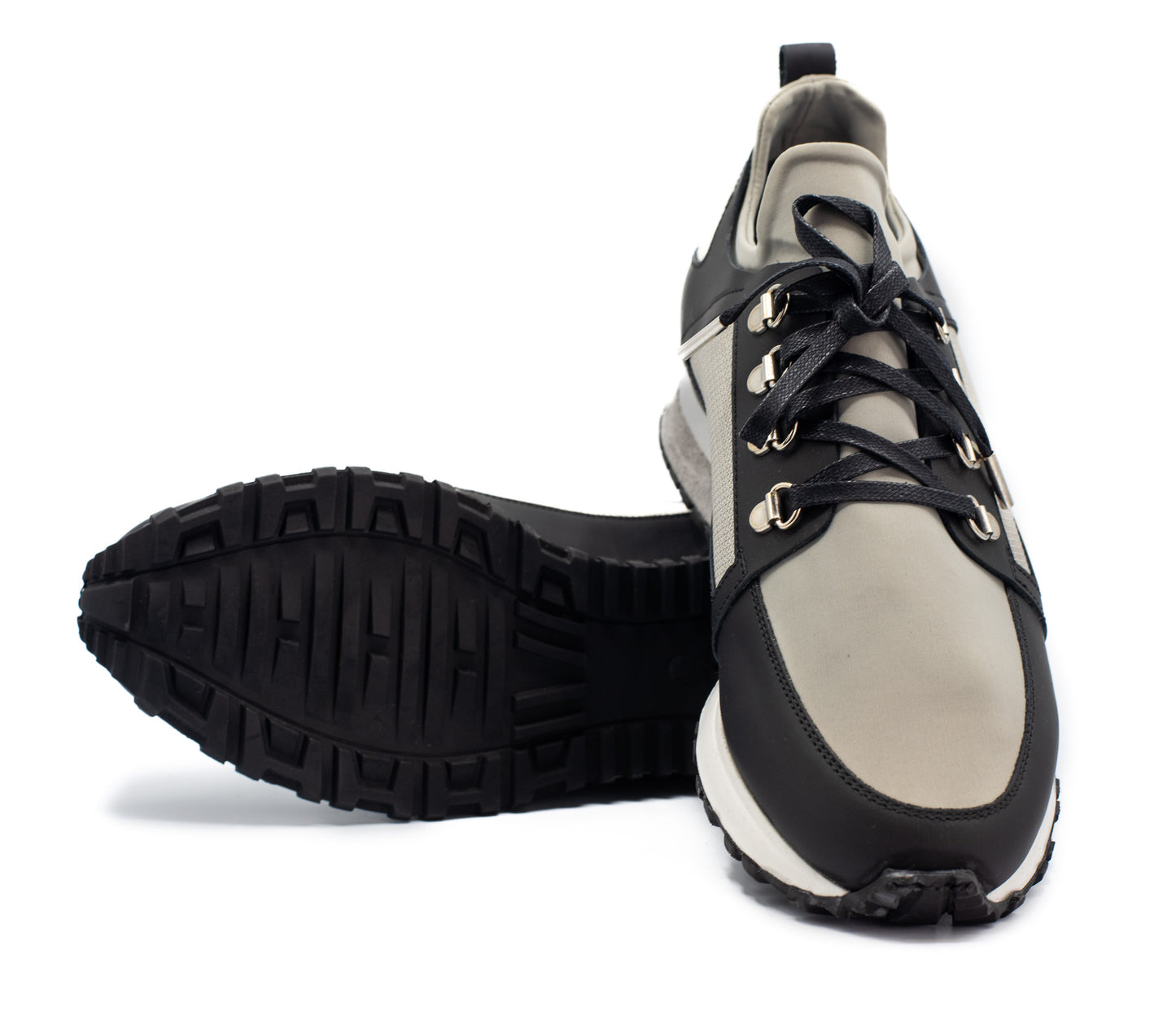 ¡Venta final de zapatillas de cuero gris Emir para hombre!