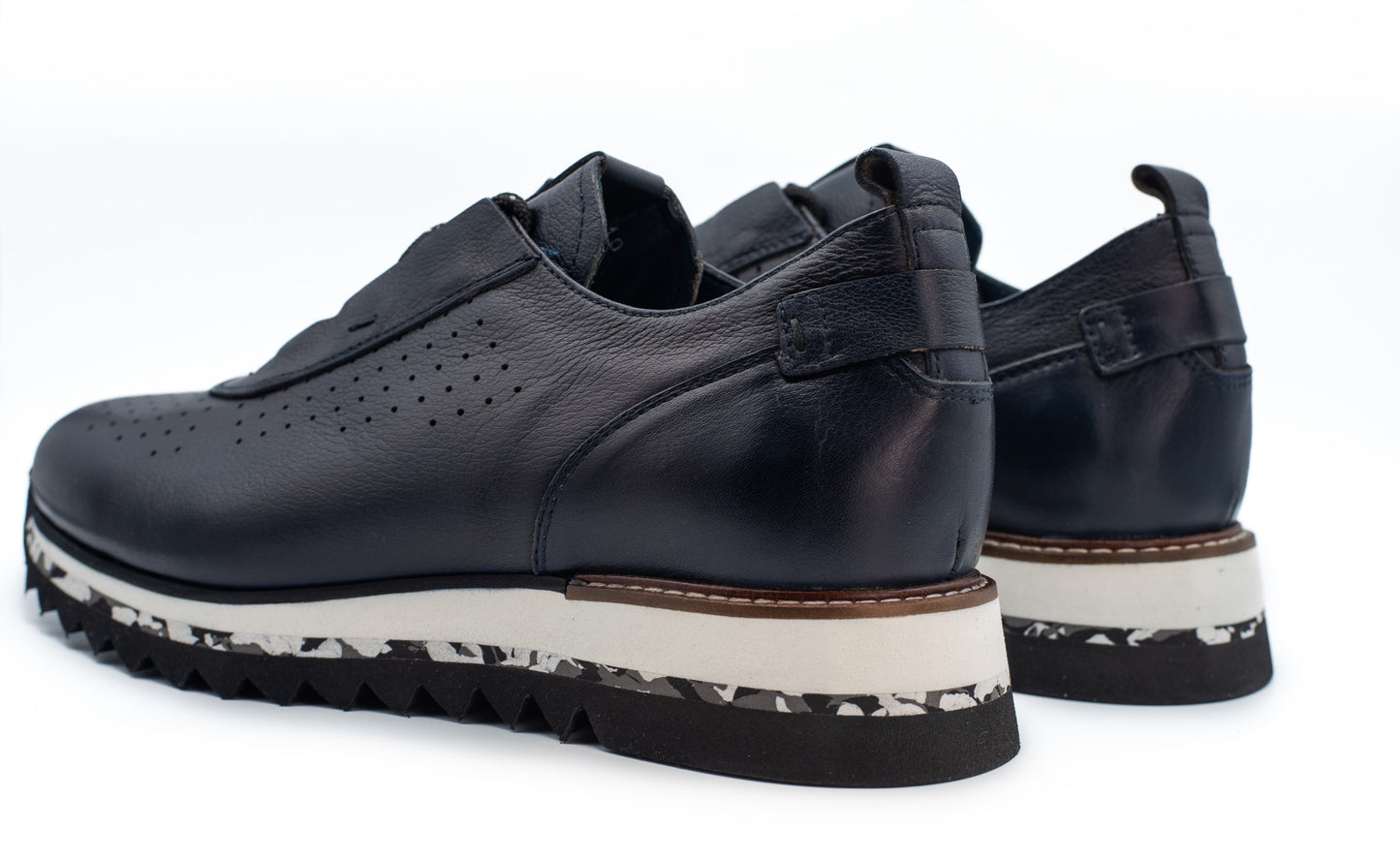 Zapatillas de cuero azul marino de Pensilvania para hombre ¡Venta final!