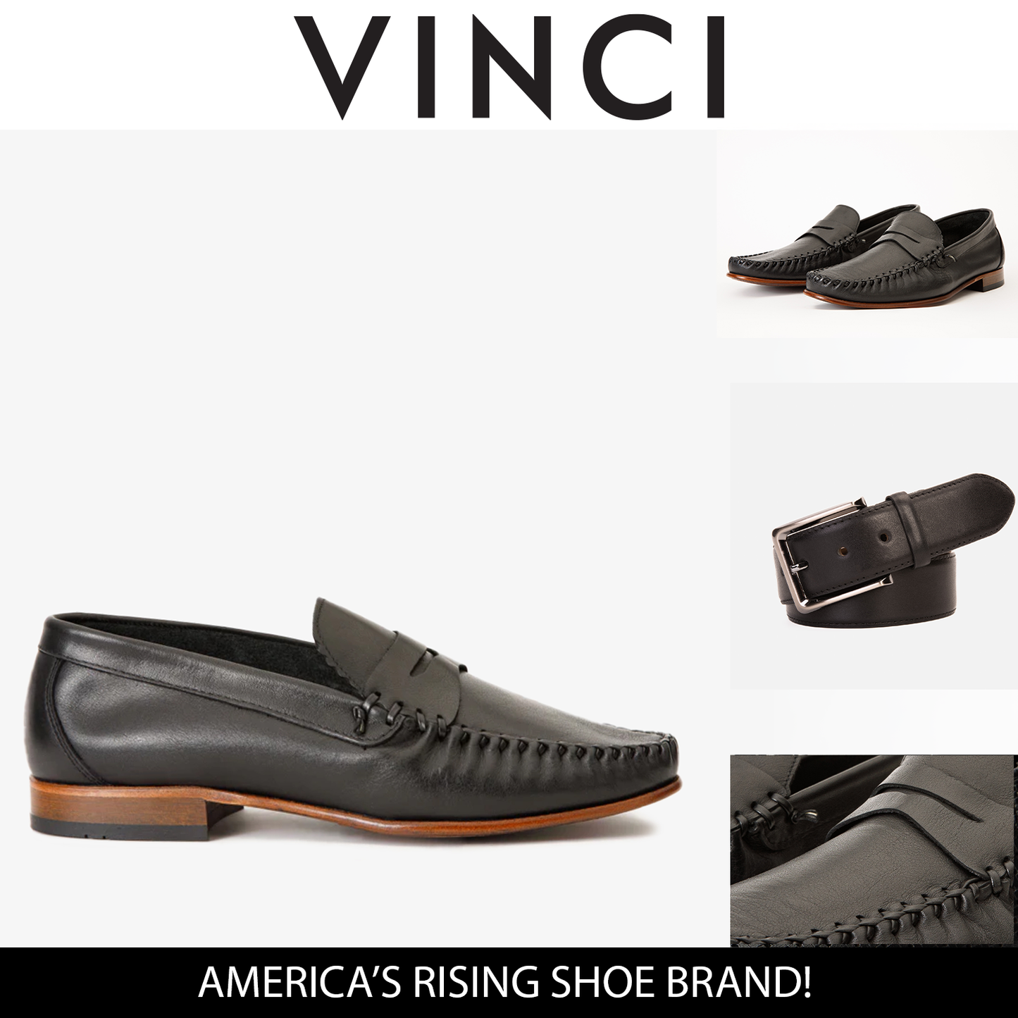 The Eregli Black Leather Penny Loafer Men Shoe
