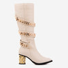 The Gladiator Cream Leather Knee High Women Boot