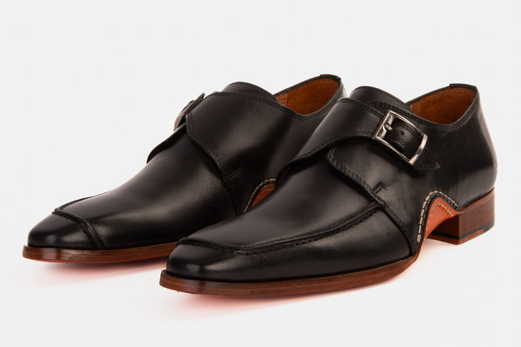 The Hagrid Black Single Monk Strap Handmade Shoe