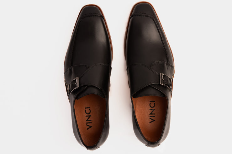 The Hagrid Black Single Monk Strap Handmade Shoe