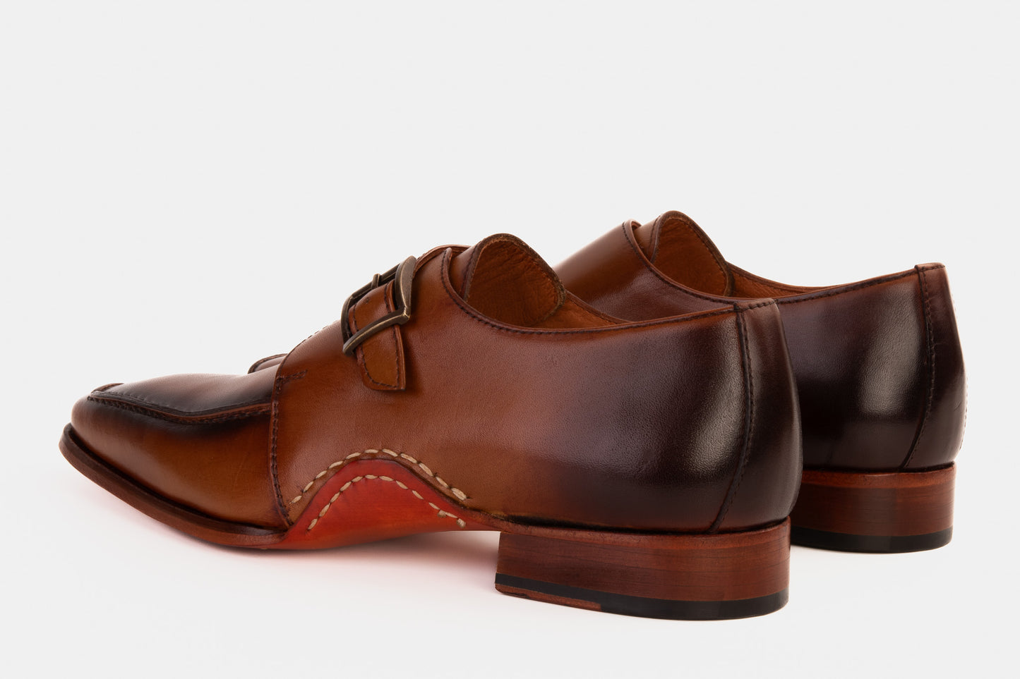 The Hagrid Tan Leather Single Monk Strap Handmade Men Shoe