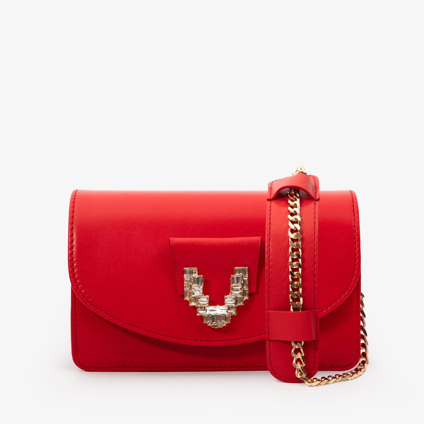 El bolso de cuero rojo Love