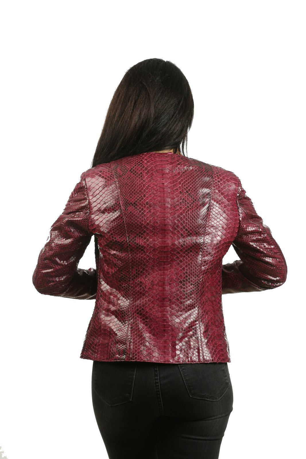 Chaqueta de piel de pitón de Towanda para mujer 