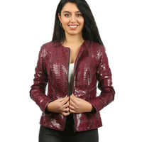 Chaqueta de piel de pitón de Towanda para mujer 