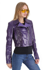 The Rubert Purble  Pyht Leather Women Jacket
