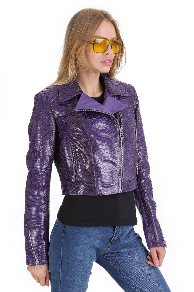 The Rubert Purble  Pyht Leather Women Jacket