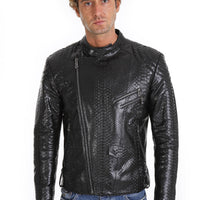 La chaqueta de cuero negro para hombre Aristes Python 