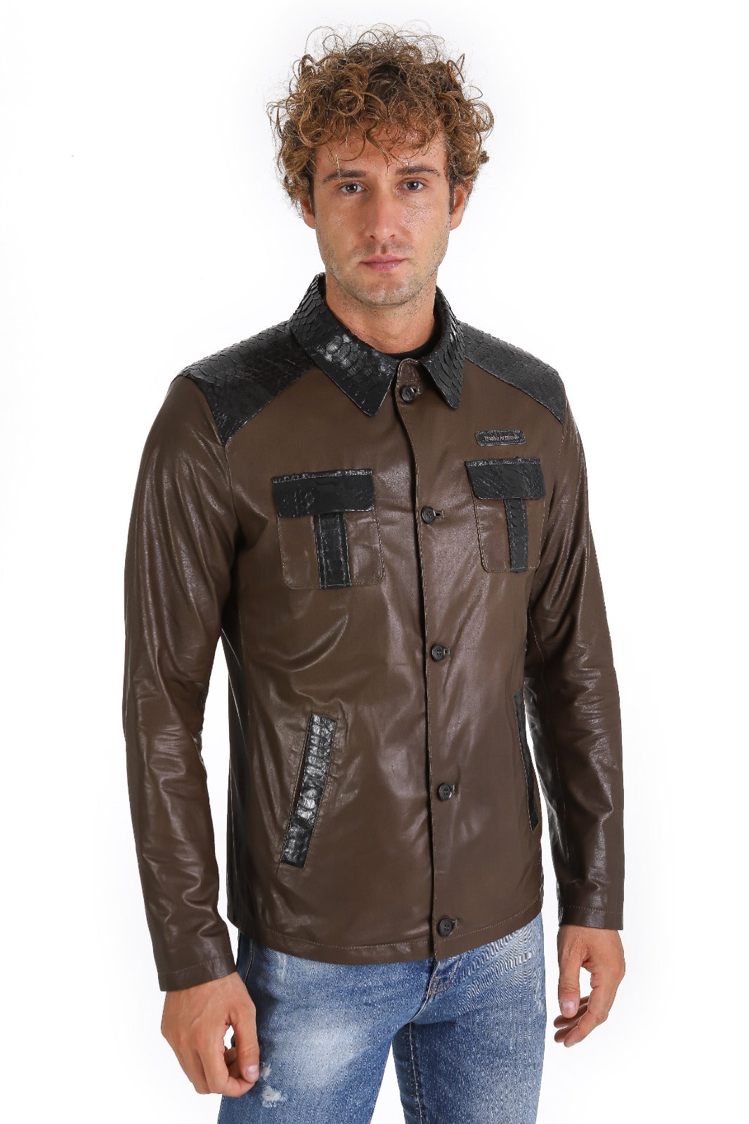 The Pitman Brown Leather Men Jacket
