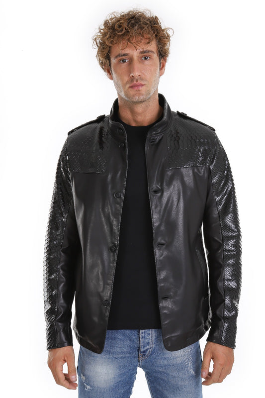 The Hepler Black Leather Men Jacket
