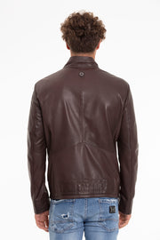 The Alamo Brown Men Leather Jacket