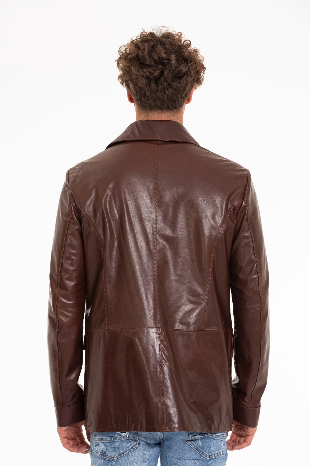 The Turro Brown Leather Men Jacket