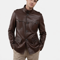 The Montclair Brown Men Leather Jacket