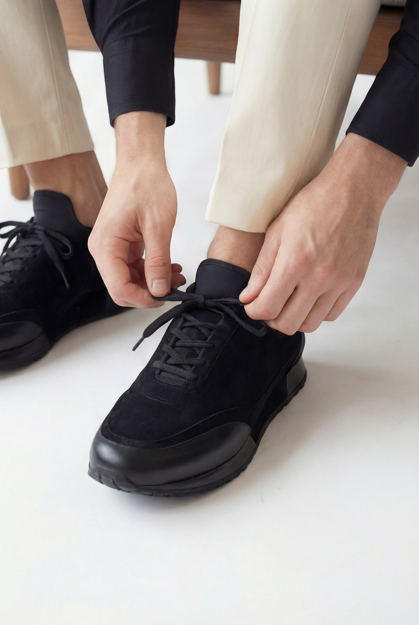 The Hudson Black Suede Men Sneaker