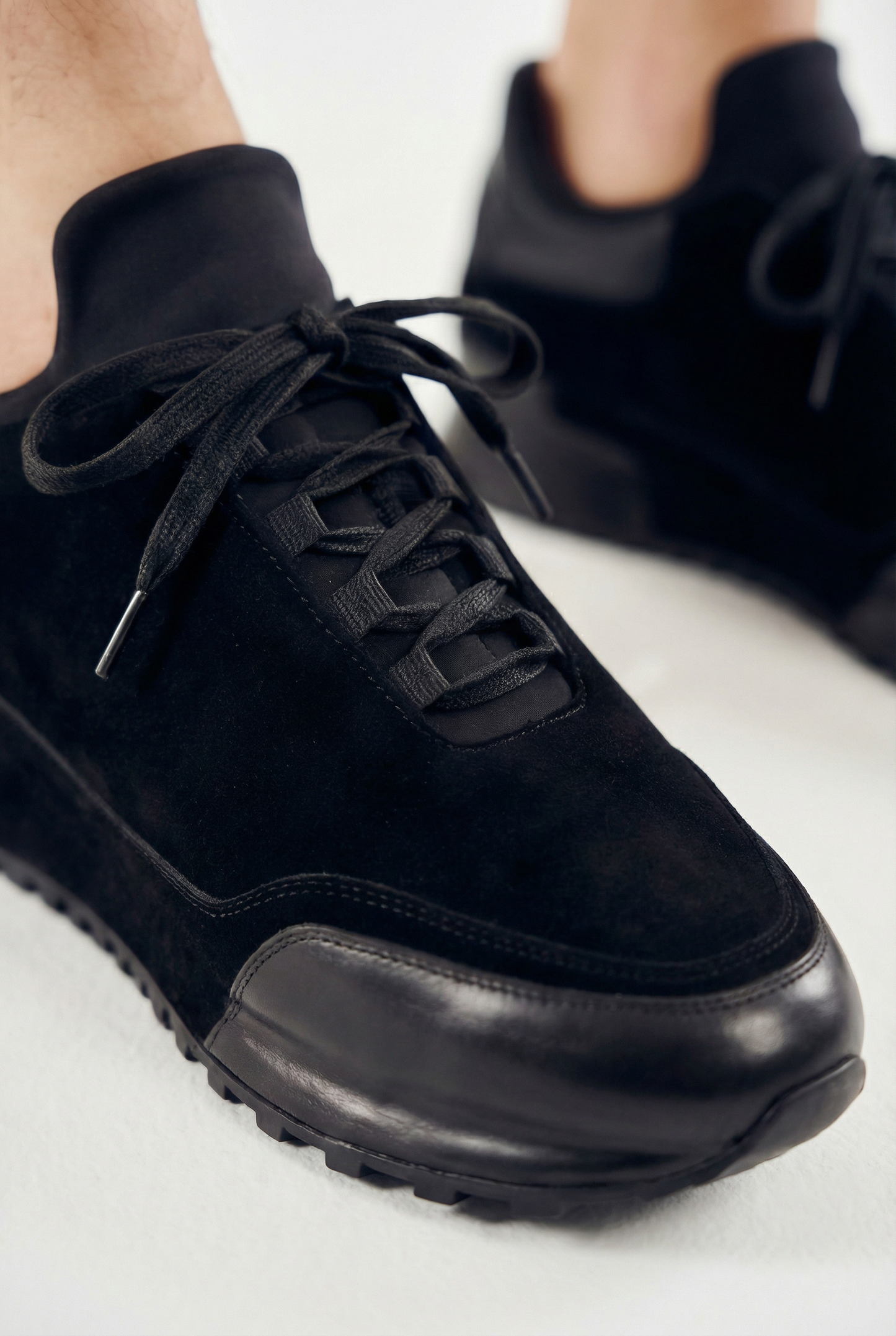 The Hudson Black Suede Men Sneaker